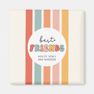 Anpassningsbar Retro Best Friends BFFs Cute Bestie Magnet