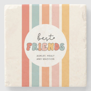 Anpassningsbar Retro Best Friends BFFs Cute Bestie Stenunderlägg