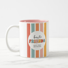 Anpassningsbar Retro Best Friends BFFs Cute Bestie Två-Tonad Mugg
