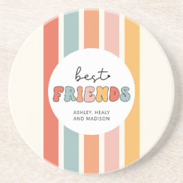 Anpassningsbar Retro Best Friends BFFs Cute Bestie Underlägg