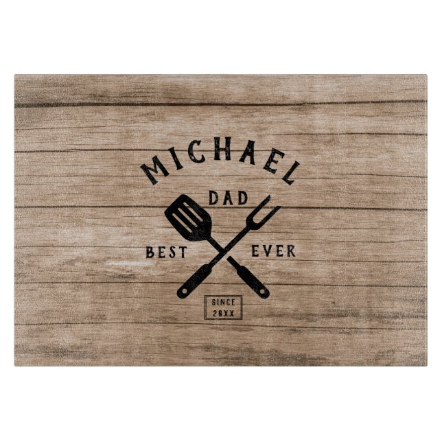 Anpassningsbar Retro BEST PAPPA EVER Rustic Wood P (Framsidan)