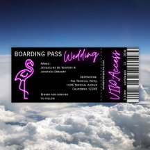 Anpassningsbar Retro Boarding Pass Neon Flamingo B