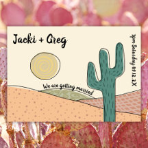 Anpassningsbar Retro Boho Desert Cactus Bröllop