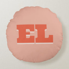 Anpassningsbar Retro Bold College Dorm Monogram Rund Kudde