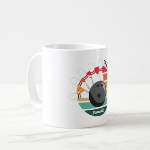 Anpassningsbar Retro Bowling Stift Team & Player N Kaffemugg