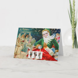 ANPASSNINGSBAR RETRO CHRISTMAS IMAGE COLLAGE BLANK KORT