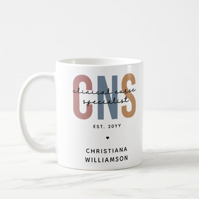 Anpassningsbar Retro CNS Klinisk sjuksköterska Spe Kaffemugg (Vänster)