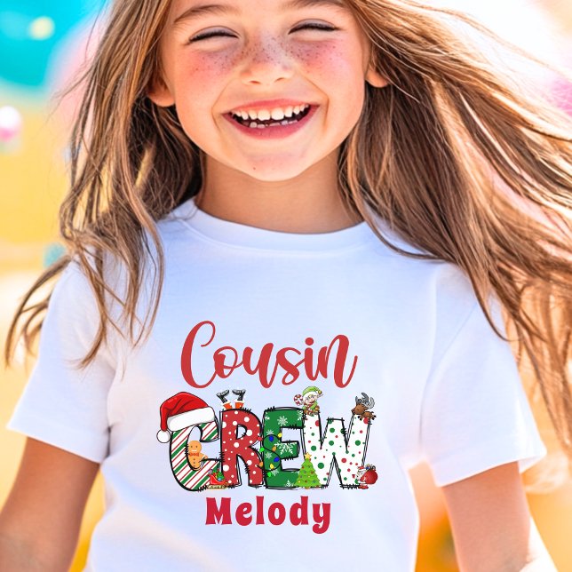 Anpassningsbar Retro Cousin Crew jul Doodle T-Shir T Shirt (Skapare uppladdad)
