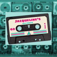 Anpassningsbar Retro Eighties Music Mix Tape 60:e