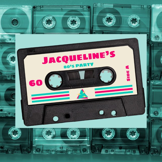 Anpassningsbar Retro Eighties Music Mix Tape 60:e  Inbjudningar (Skapare uppladdad)