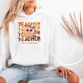 Anpassningsbar Retro Fall Teacher Halloween T Shirt