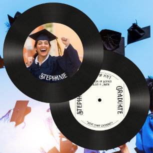 Anpassningsbar Retro Faux Vinyl Record Music Stude Meddelande