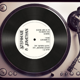 Anpassningsbar Retro Faux Vinyl Record Vintage brö Inbjudningar