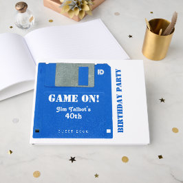 Anpassningsbar Retro Game Birthday-diskett 3.5 HCG Gästböcker