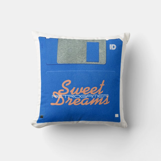 Anpassningsbar Retro Gamer-diskett 3.5 Sweet Dream Kudde (Framsida)