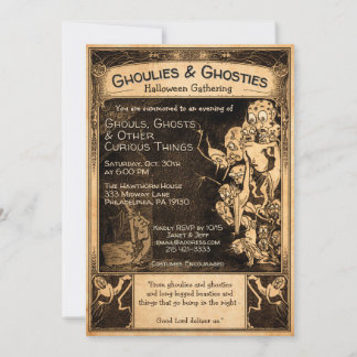 Anpassningsbar Retro Ghoulies Halloween-inbjudan Inbjudningar