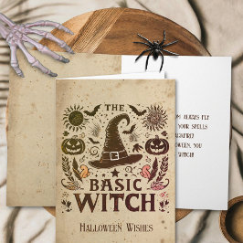 Anpassningsbar Retro Halloween Cottagecore Witch H Kort