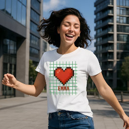 Anpassningsbar Retro Heart T-Shirt - Namn redigerb