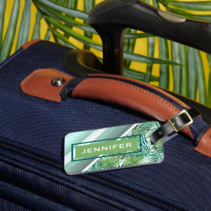 Anpassningsbar Retro Hip Tropical Grönt Handflatan Bagagebricka