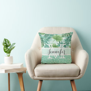 Anpassningsbar Retro Hip Tropical Grönt Handflatan Kudde