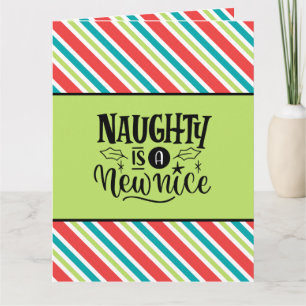 Anpassningsbar Retro-jul: "Naughty is a New Nice" Kort