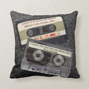 Anpassningsbar Retro Kärlek Music Cassette Mixt Kudde