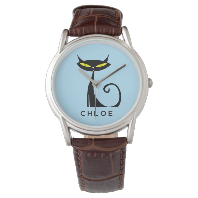 Anpassningsbar Retro Mid Century Modern Atomic Bla Armbandsur (Framsida)