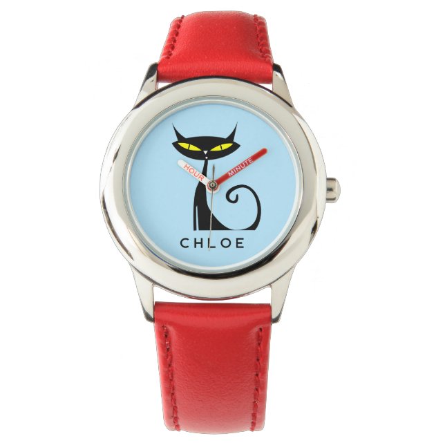 Anpassningsbar Retro Mid Century Modern Atomic Bla Armbandsur (Framsida)