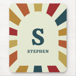 Anpassningsbar Retro Monogram Fars dag-gåva till p Musmatta