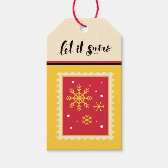 Anpassningsbar Retro Papper Frimärke med Golden Sn Presentetikett (Framsidan)