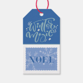 Anpassningsbar Retro Papper Frimärke Noel Winter M Presentetikett