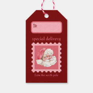 Anpassningsbar Retro Papper Frimärke Santa Speciel Presentetikett