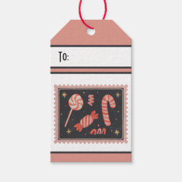 Anpassningsbar Retro Papper Helgdag för jul i Frim Presentetikett