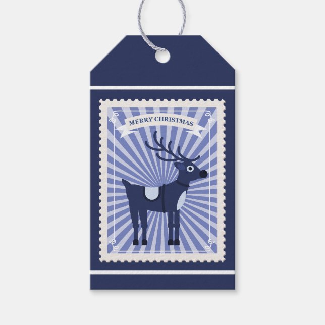 Anpassningsbar Retro Papprare Frimärke med Lila re Presentetikett (Framsidan)