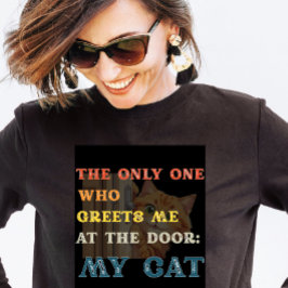 Anpassningsbar Retro Pet Life Cat Kärlek T Shirt