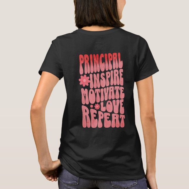 Anpassningsbar Retro Principal Inspire Motivate Kä T Shirt (Baksida)