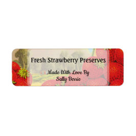 Anpassningsbar Retro Strawberry Canning eller Baki Returadress Etikett
