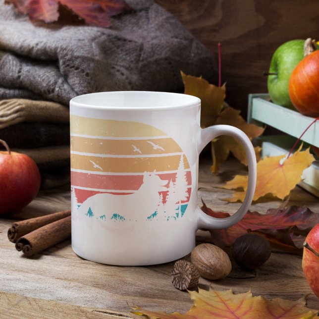 Anpassningsbar Retro Styled Corgi Hund älskare Tra Kaffemugg (Skapare uppladdad)