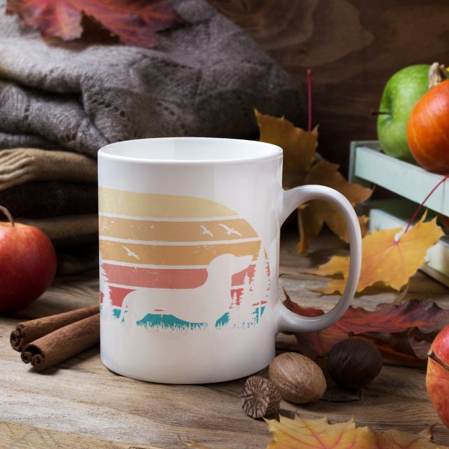 Anpassningsbar Retro Styled Dachshund Hund älskare Kaffemugg (Skapare uppladdad)