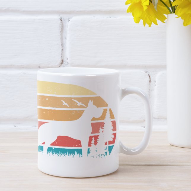 Anpassningsbar Retro Styled Great dane Hund älskar Kaffemugg (Skapare uppladdad)