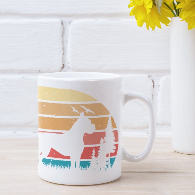 Anpassningsbar Retro Stylerad Vintage Boxer Hund ä Kaffemugg (Skapare uppladdad)