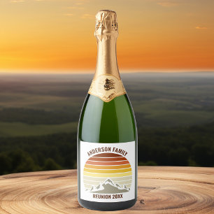 Anpassningsbar Retro Sunset Mountain Family Reunio