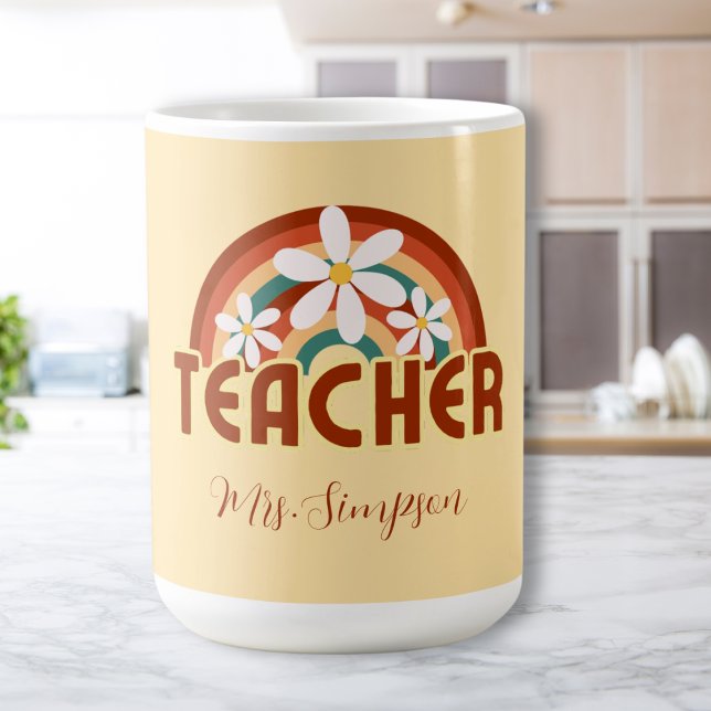 Anpassningsbar Retro Teacher Mugg med Namn (Skapare uppladdad)