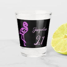 Anpassningsbar Retro Tropical Neon Flamingo 21:a f