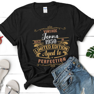 Anpassningsbar Retro Vintage Färg Grundge Typograf T Shirt