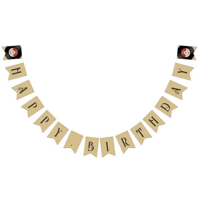 Anpassningsbar Retro Vinyl Record Bunting Flaggor (Alla)