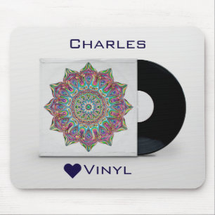 Anpassningsbar Retro Vinyl Record Psychedelic Hipp Musmatta