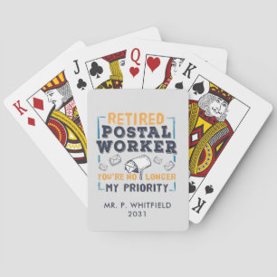 Anpassningsbar Retrött Postal Worker Mailman Pensi Casinokort