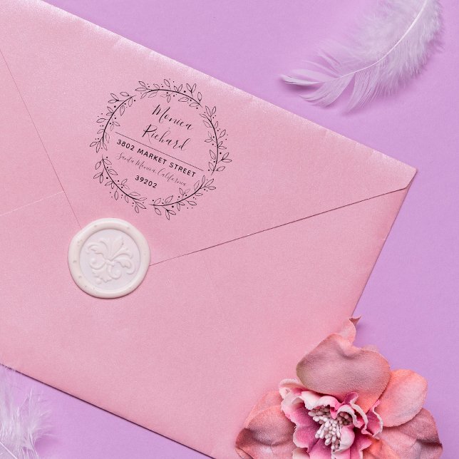 Anpassningsbar Returadress för botaniskt andedräkt Stämpel (Skapare uppladdad)