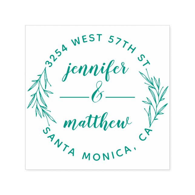 Anpassningsbar Returadress för gift par Eleganter Självfärgande Stämpel (Design)